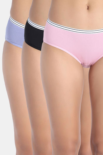 Buy Zivame Low Rise Full Coverage Hipster Panty (Pack of 3) - Multicolor